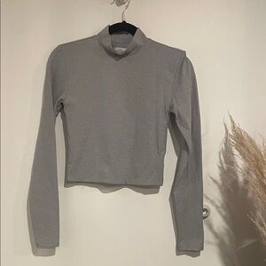 Babaton Light Gray Long Sleeve Top Sz S B123